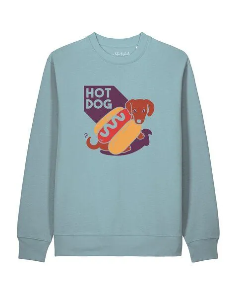 watapparel watapparel Sweatshirt Unisex Hot Dog, Pebble blue, – Produktbild 1 von 2