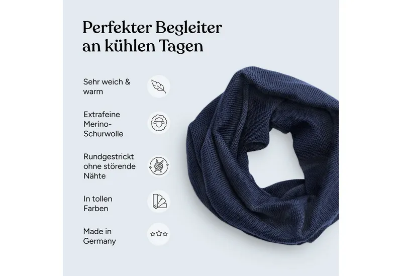 Ehrenkind Strickschal Schlauchschal für Kinder, aus Merino Schurwolle, (Feinstrick), Bordeaux, – Produktbild 3 von 5