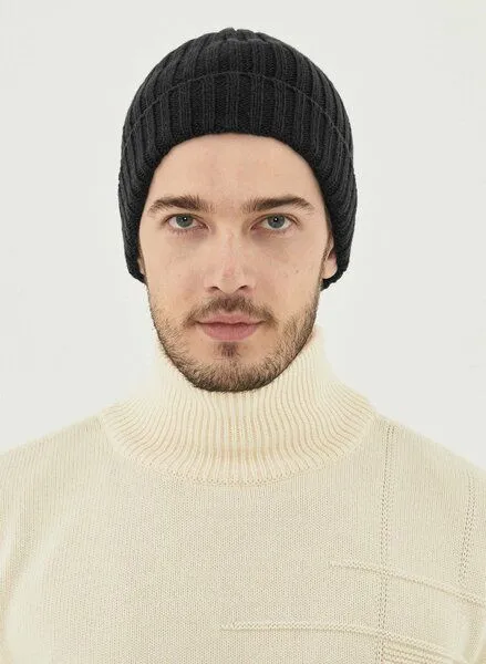 ORGANICATION ORGANICATION Unisex Strick-Beanie aus Bio-Merinowolle und Bio-Baumwolle, Black, – Produktbild 1 von 1