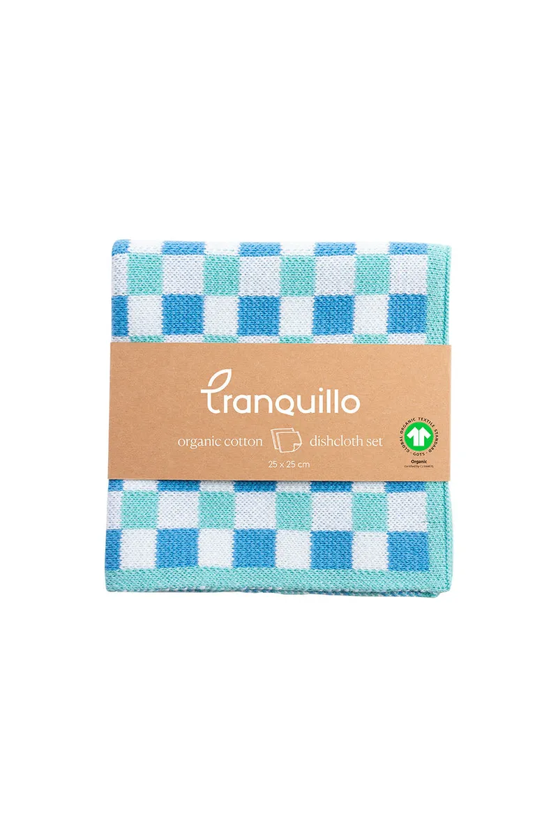 Tranquillo Abwaschtuch CHECK (Bio-Baumwolle) - blau – Produktbild 1 von 2