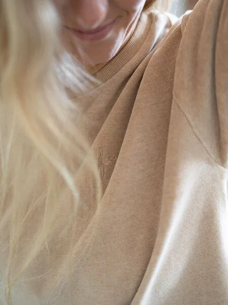 FUXBAU FUXBAU Frauen Cropped Samt T-Shirt - beige gelb geriffelt, Beige gelb geriffelt, – Produktbild 3 von 4