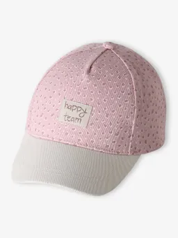 Vertbaudet Baby Baumwollcap Leo-Print und mit Schriftzug Happy Team – Produktbild 1 von 1