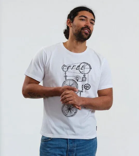 Gary Mash GARY MASH T-Shirt Freecycle#2 aus Biobaumwolle, Weiß, – Produktbild 3 von 4