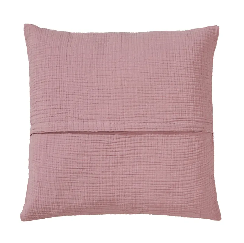 OTTO home Kissenbezug Bailee, 2er-Set, Kuschelige Musselin Qualität, Uni-Style, (2 Stück), 50x50 cm, Hotelverschluß, 100% atmungsaktive Buamwolle, Rosa, – Produktbild 1 von 3