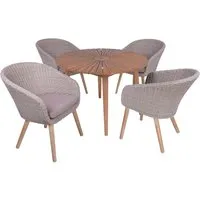 Gartenmöbel-Set "FREMONT/ARVADA 01" 5-tlg. 1 Tisch Akazie, 4 Sessel KSgefl. pfeffergrau – Produktbild 1 von 1