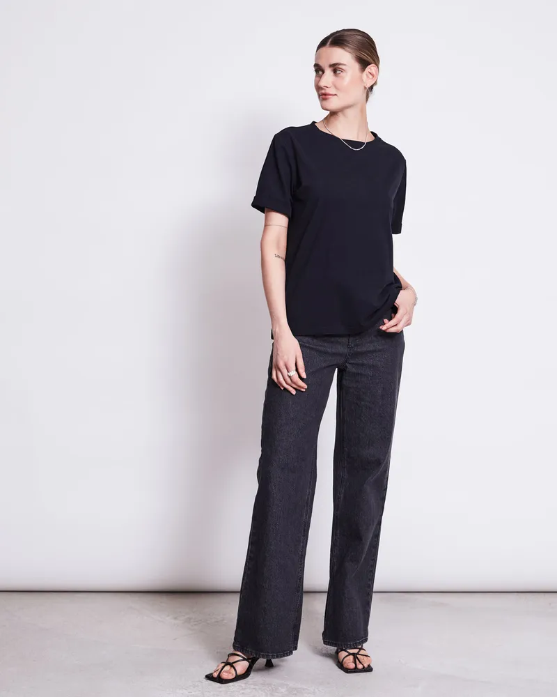 JAN N JUNE JAN 'N JUNE Damen vegan T-Shirt Junge Schwarz, Schwarz, – Produktbild 1 von 2