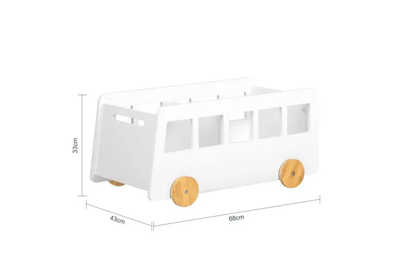 SoBuy Bücherregal KMB41, Spielzeugtruhe Kinderzimmerregal mit Rollen, Bücherregal Kinder, Kinderregal Aufbewahrungsregal für Kinder Bücherständer Spielzeugregal, Weiß, – Produktbild 4 von 5