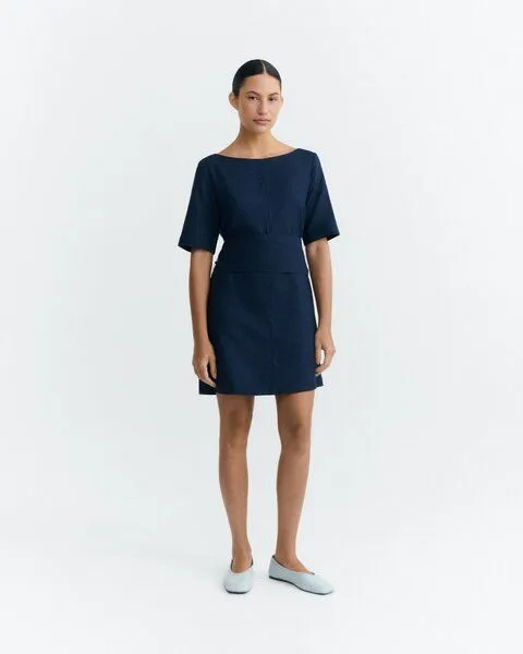 thinking mu thinking mu Kurzarm Midikleid Modell: Kieran, Navy (blau), – Produktbild 3 von 6