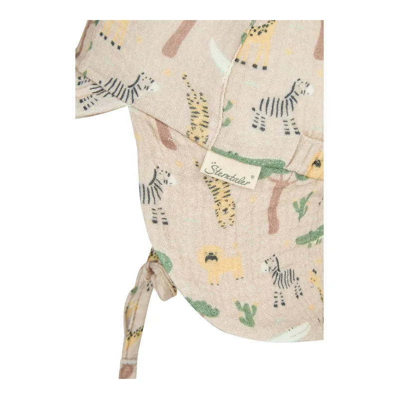 Sterntaler Sterntaler Musselin-Schirmmütze mit Nackenschutz Safari, Beige | mehrfarbig, – Produktbild 3 von 3