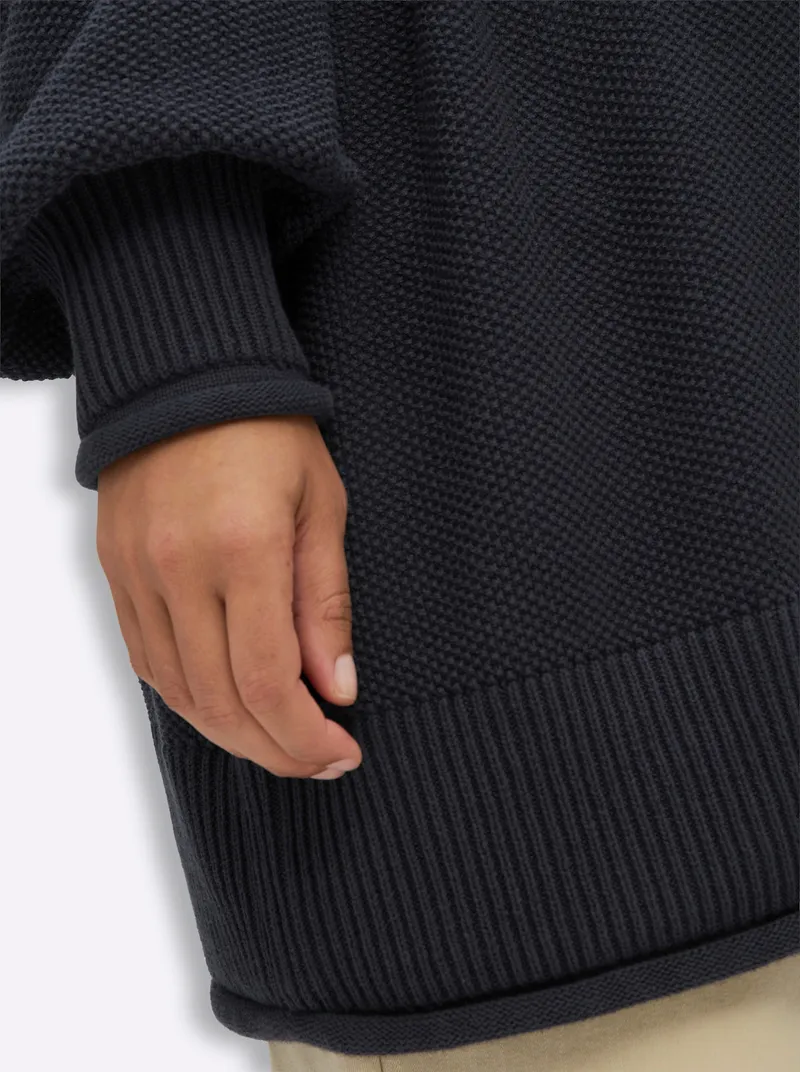 sheego Rollkragenpullover tiefblau, Tiefblau, – Produktbild 3 von 3