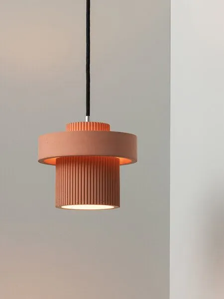 GANTlights Pendelleuchte up and down plissiert Lampe GANTlights S9, Koralle, – Produktbild 1 von 4