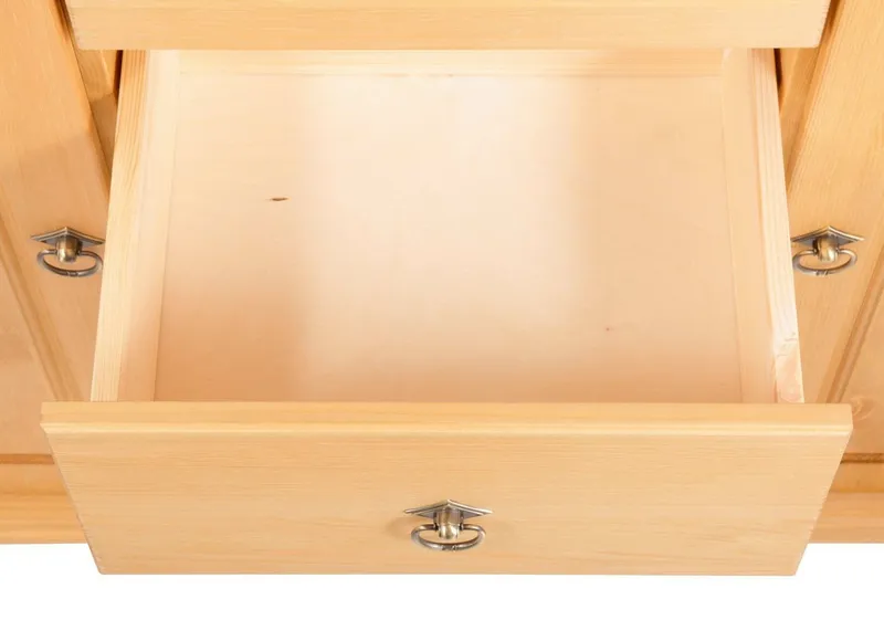 OTTO home Schubkastenkommode Tessin, aus massiver, FSC zertifizierter Kiefer, mit 5 Schubladen, Beige, – Produktbild 1 von 5