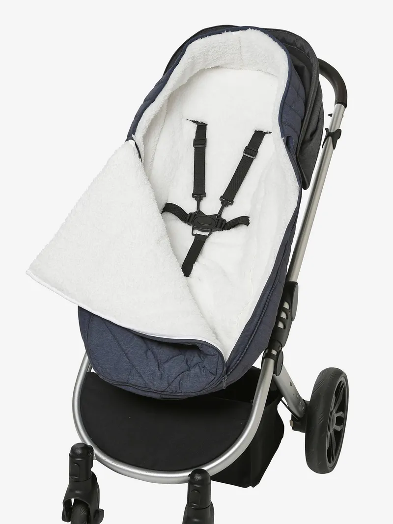Vertbaudet Gesteppter Kinderwagen-Ausfahrsack, Nachtblau, – Produktbild 3 von 4