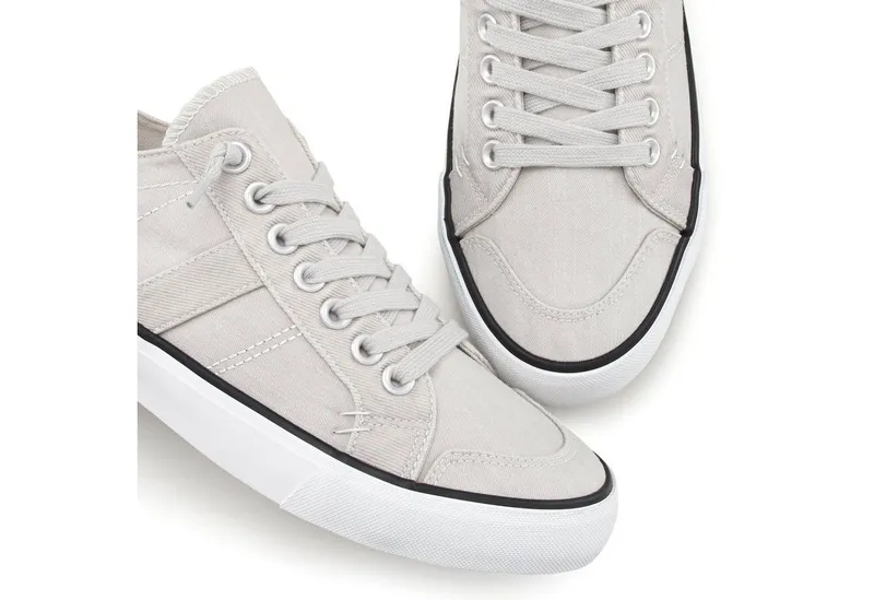 AUTHENTIC LE JOGGER AUTHENTIC LE JOGGER Textilschuh, Stoffschuh, Schnürschuh, Halbschuhe, Freizeitschuhe Sneaker Schnürhalbschuh, Slipper, Turnschuh aus weichem Textilmaterial VEGAN, Grau, – Produktbild 1 von 5