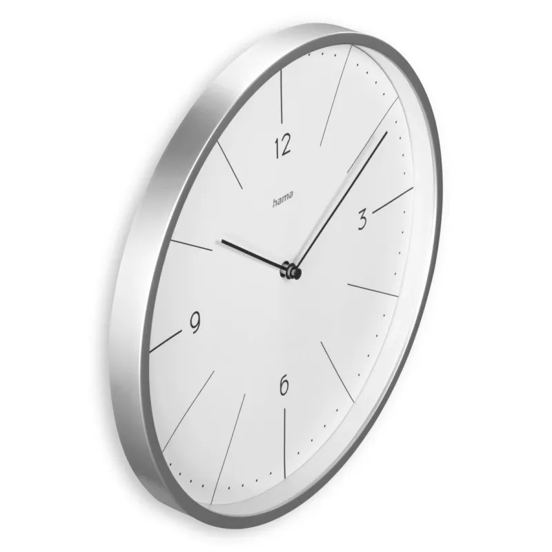 Hama Hama Wanduhr "Sardinien", Quarzuhr, ohne Ticken, analog, Ø 30 cm, Grau, – Produktbild 2 von 5