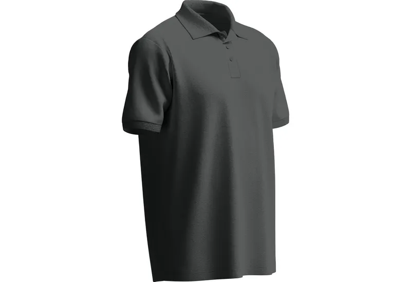 Qualitex Workwear Warnschutz-Shirt Poloshirt Herren Kurzarm – atmungsaktiv & nachhaltig Polo Shirt (1-tlg) Herren Poloshirt kurzarm aus Tencel – bequem, robust & vielseitig, Grau, – Produktbild 2 von 3