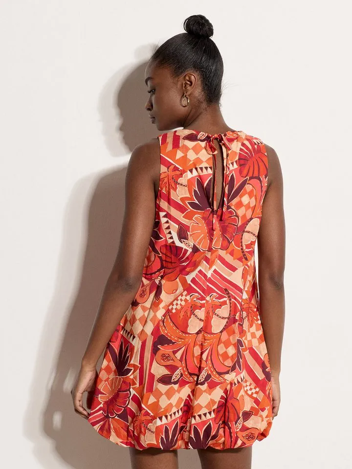 Apricot Apricot Minikleid Minikleid mit abstraktem Print und Bubble-Saum, Rot, – Produktbild 2 von 5