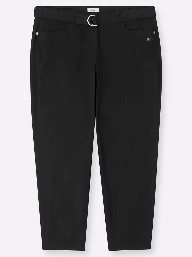 sheego Chinohose schwarz, Schwarz, – Produktbild 1 von 2