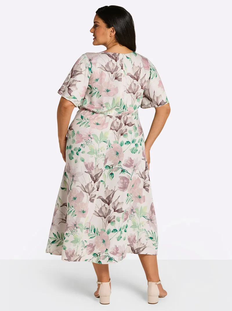sheego Blumenkleid, Champagner-puder-bedruckt, – Produktbild 2 von 2