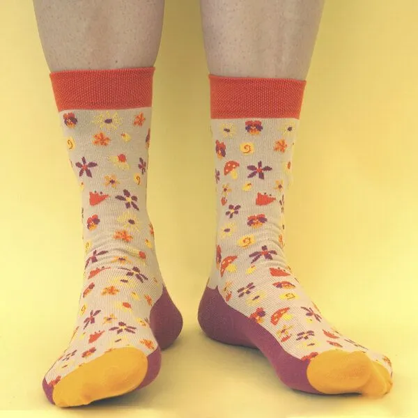 Fräulein Prusselise Fräulein Prusselise Flower Power Socke Millefleur beige orange bunt – Produktbild 2 von 2