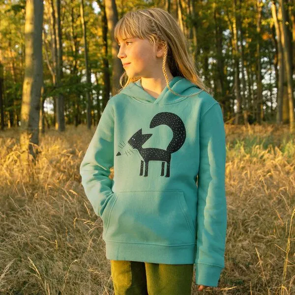 Cmig Cmig Kinder Hoodie Franzi Fuchs, Teal monstera (türkis), – Produktbild 4 von 4