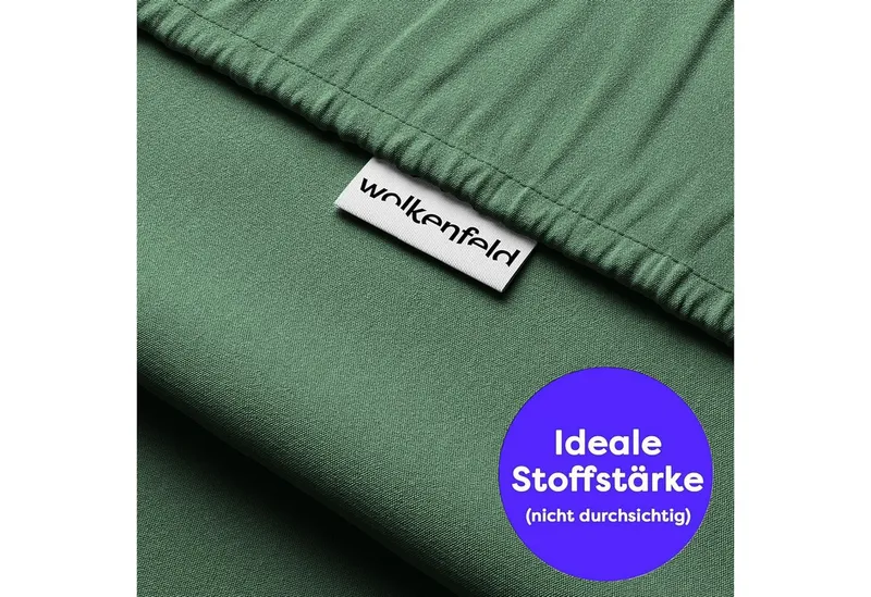 Wolkenfeld Kissenbezug Renforcé Kissenbezug Baumwolle - Natürlich weiches Schlafgefühl, (1 Stück), Größe 80x80, 40x80 und 70x90 cm, versteckter Reißverschluss, Grün, – Produktbild 3 von 6