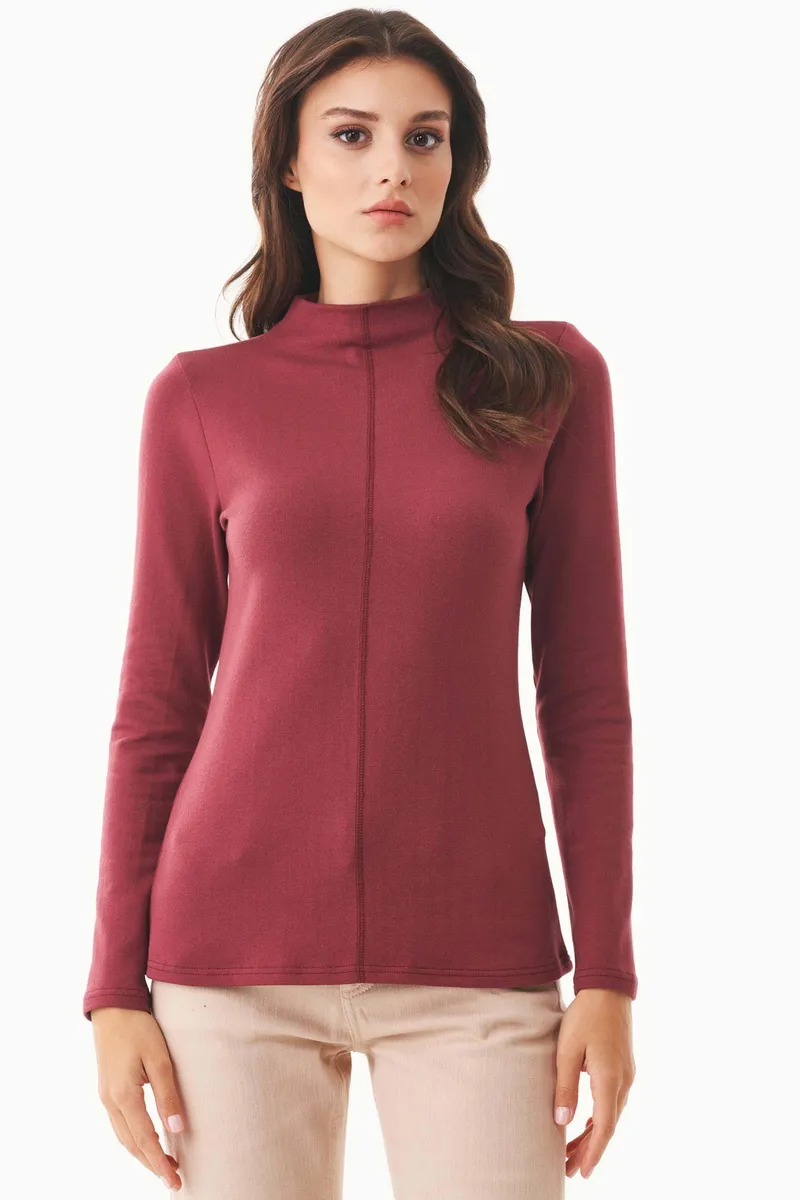 ORGANICATION ORGANICATION Damen vegan Langarmshirt Syrah Rot, Rot, – Produktbild 2 von 2