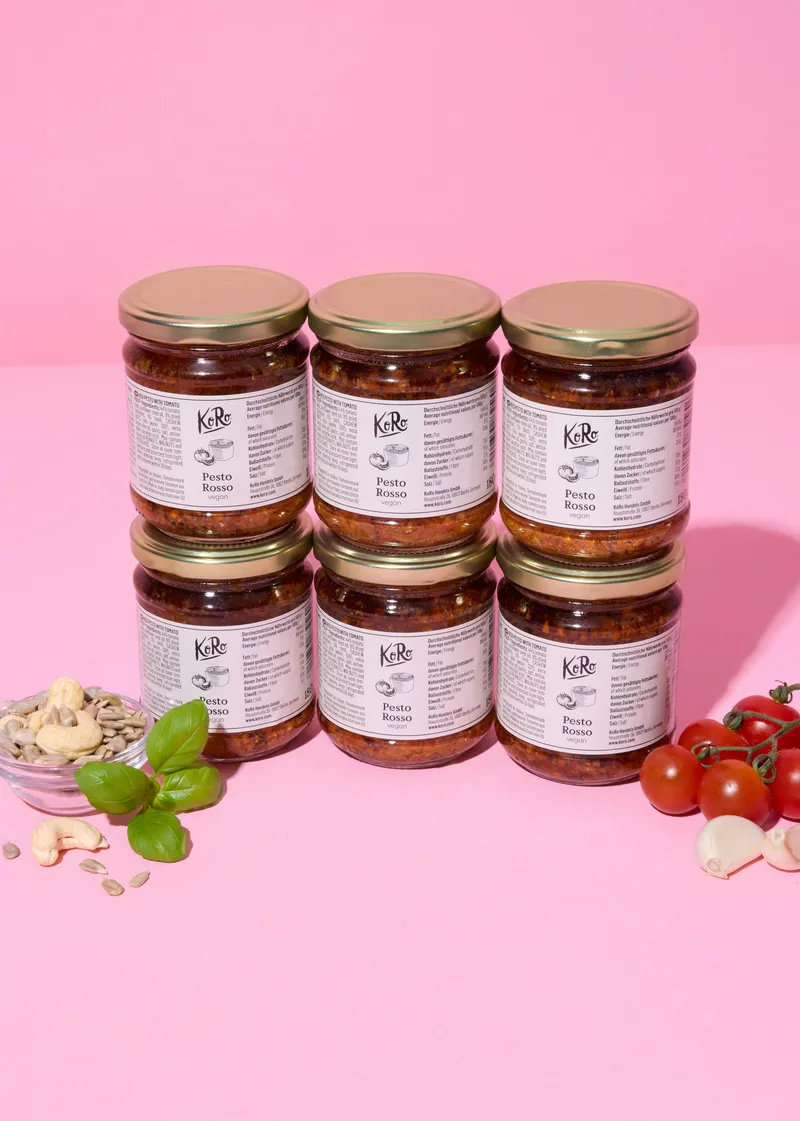 KoRo Veganes Pesto Rosso 6 x 180 g – Produktbild 2 von 5