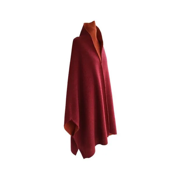 austriandesign.at austriandesign.at MantelCape reversibel aus extrafeiner Merinowolle, Rot/orange, – Produktbild 2 von 2