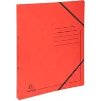 Exacompta 10 Exacompta Ringbücher, Colorspan-Karton, 355 g/m², DIN A4, Gummizug, 2 Ringe, rot – Produktbild 1 von 1