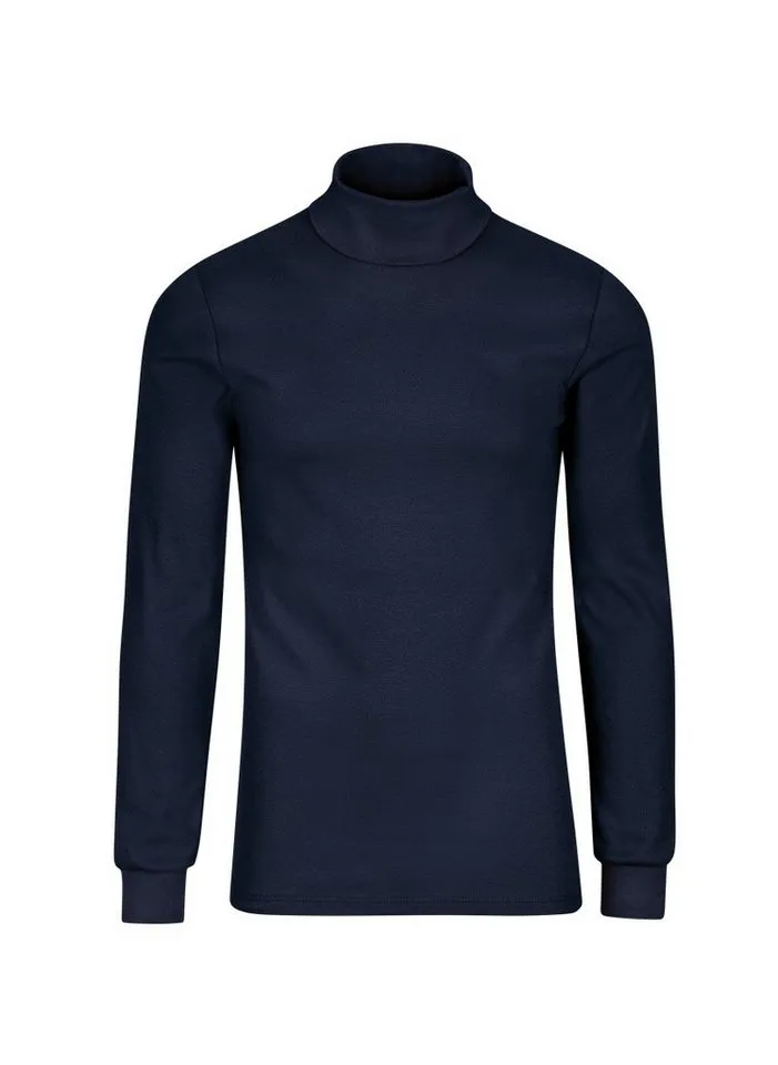 Trigema Rollkragenshirt TRIGEMA Langarm Ski- und Sport-Rollkragenpullover (1-tlg), Blau, – Produktbild 2 von 4