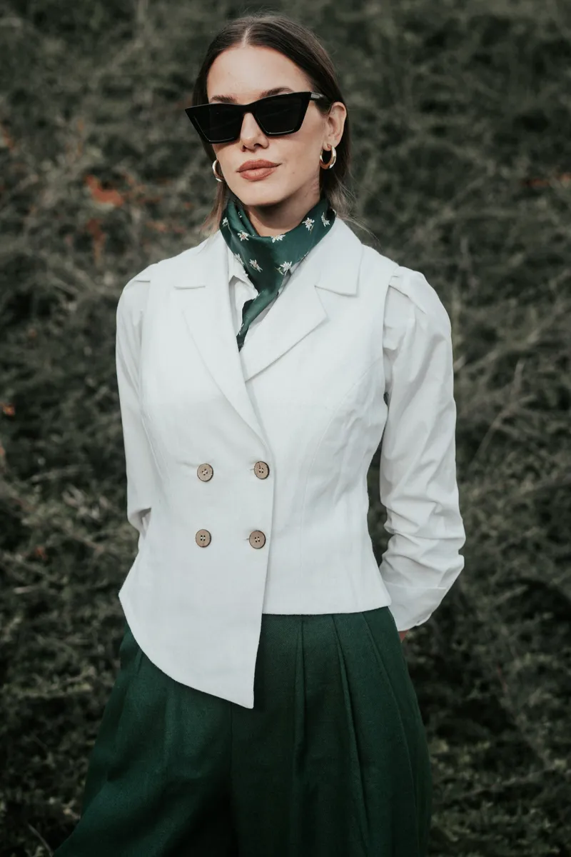 De IONESCU De IONESCU Damen vegan Weste Crisana, Weiß, – Produktbild 2 von 2