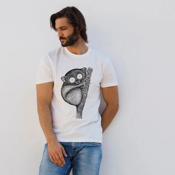 LIGARTI LIGARTI T-shirt - Koboldmaki, Cremeweiß, – Produktbild 4 von 5