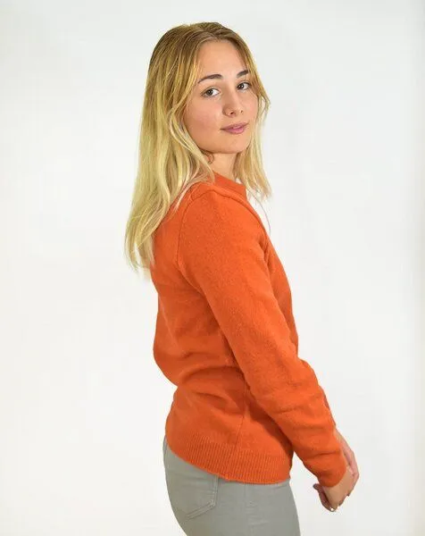 Aatise Aatise Zyclos Pullover, Rundhalsausschnitt, recycelter Wolle, Orange, – Produktbild 2 von 4