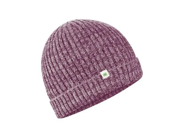 HempAge HempAge Strickmütze Hanf/Bio-Baumwolle, Purple/grey, – Produktbild 2 von 3