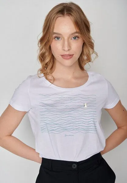 GreenBomb GREENBOMB Animal Seagull Waves Loves - Lässiges T-Shirt aus Bio-Baumwolle / hochwertiger Print / Fair & Vegan, Weiß (white), – Produktbild 1 von 4