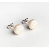ALEXASCHA ALEXASCHA Kleine Glas Ohrstecker Rund | PUREFORM, Sandbraun, – Produktbild 1 von 1