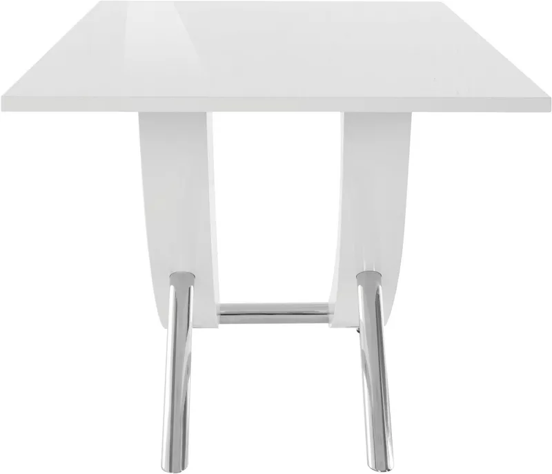 OTTO home Esstisch Kaleo, Hochglanz, mit Chromabsetzen, Breite 160 cm, Weiß, – Produktbild 1 von 5