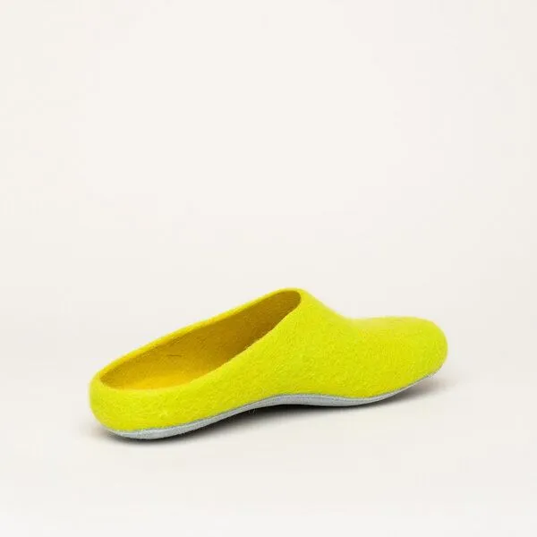 Magicfelt Magicfelt Filz-Hausschuh AP 701 aus 100% Merino-Wolle Pantoffeln für Damen & Herren mit Ledersohle, Limone, – Produktbild 4 von 4