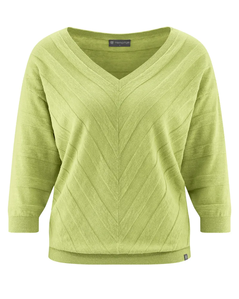 HempAge Hempage Damen vegan Strickpullover Bambusgrün, Grün, – Produktbild 1 von 2