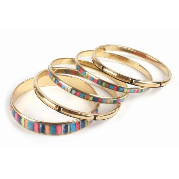 El Puente El Puente Armreifen "Regenbogen", 5er-Set, Mehrfarbig, – Produktbild 1 von 1