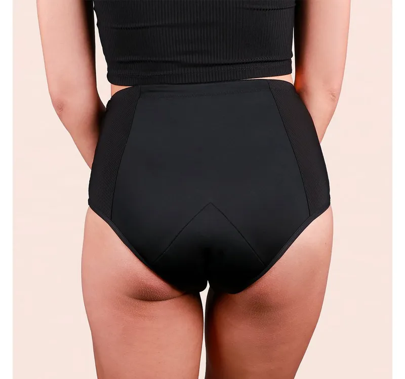 Taynie Taynie Periodenslip Highwaist ultra - Periodenunterwäsche sehr starke Blutung - Damen (Spar-Set, 3-St., 3er-Pack) Auslaufsichere Periodenunterwäsche / Periodenslip aus Bio Baumwolle, Schwarz, – Produktbild 5 von 5