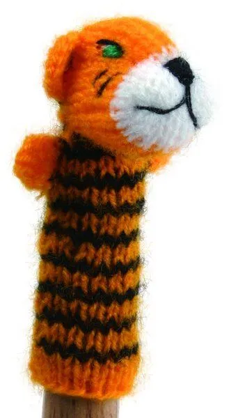 El Puente El Puente Gestrickte Fingerpuppe "Tiger" | Fair Trade & Handmade aus Peru, Mehrfarbig, – Produktbild 1 von 1