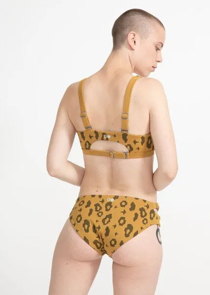 boochen boochen Bikini Slip Caparica - wendbares Surf Bikini-Unterteil - Prints, Yellow leopard (gelb), – Produktbild 3 von 4