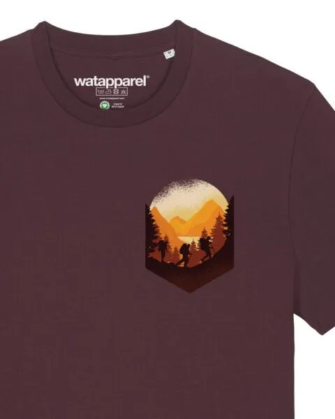 watapparel watapparel T-Shirt Unisex Hiking in the mountains, Red brown, – Produktbild 3 von 3