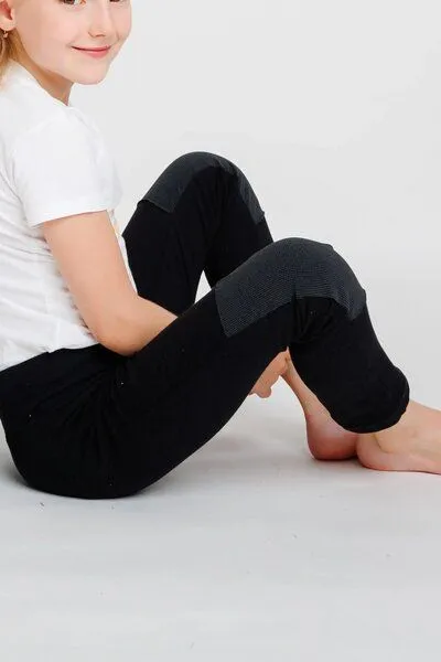 Babbily Babbily Sport Leggings aus Bio-Baumwolle - verstärkte Knie, Schwarz, – Produktbild 3 von 4