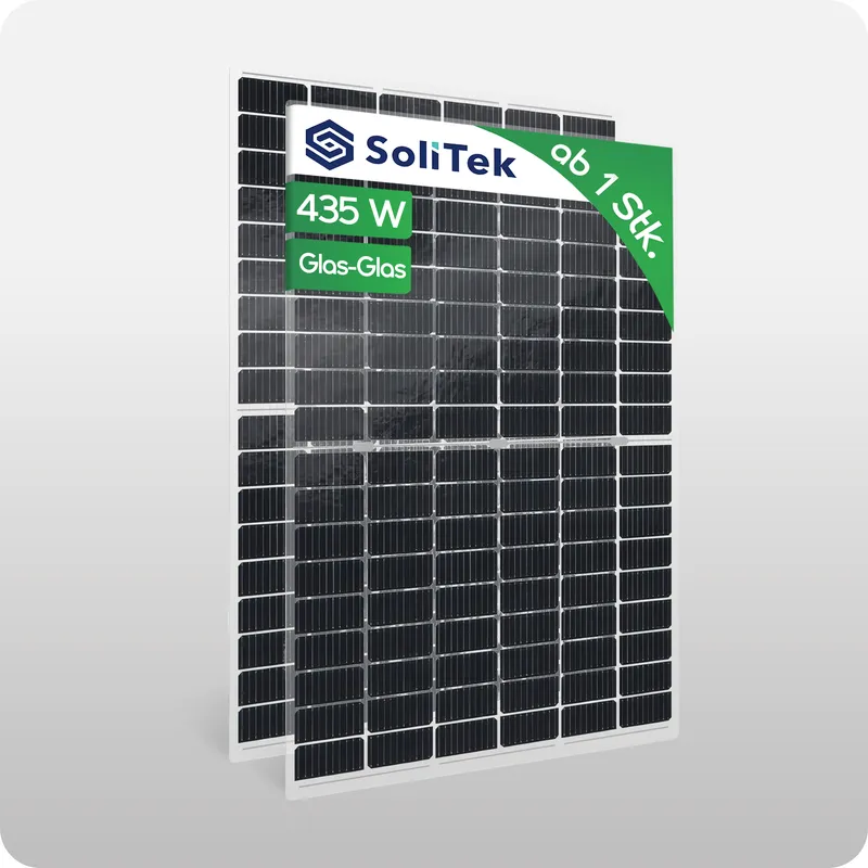SOLITEK SoliTek SOLID Bifacial 435W Rahmenlos Glas-Glas - Preis inkl. MwSt. gem. § 12 Abs. 3 UStG – Produktbild 1 von 3