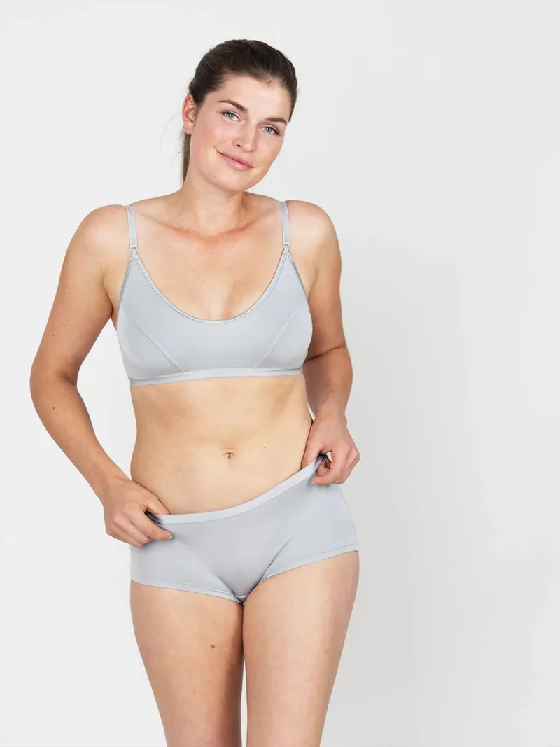 erlich textil erlich textil Edith bügelloses Bustier aus weichem Modal, Steingrau, – Produktbild 1 von 5