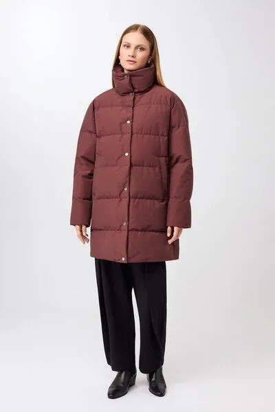 LangerChen LangerChen Jacke mit Stehkragen aus Eco Daune, Burgundy (rot), – Produktbild 4 von 4