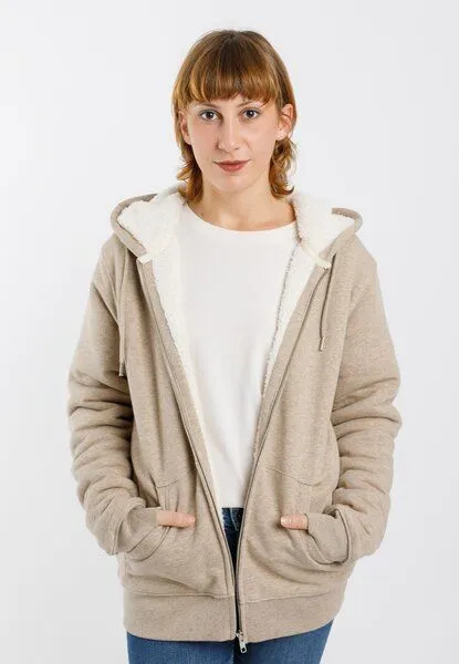 TORLAND TORLAND Winter-Sweater mit Kapuze und Fleece-Futter HYGGER SHERPA, Braun (heather sand), – Produktbild 1 von 4